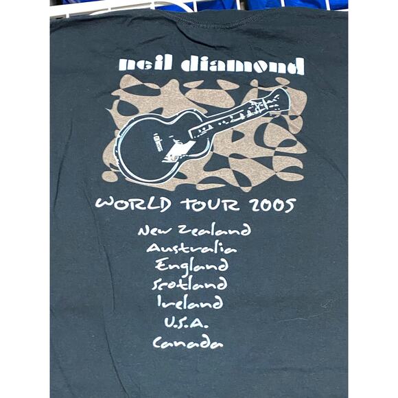2005 Neil Diamond World concert tour double sided T shirt L Perfect shape - Picture 6 of 8